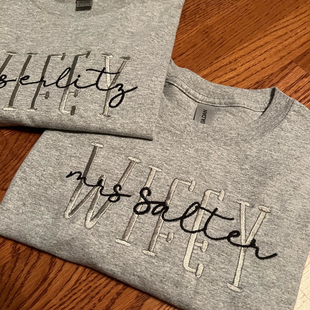 🆕 WIFEY T-SHIRT Embroidery - Picture 5 of 8